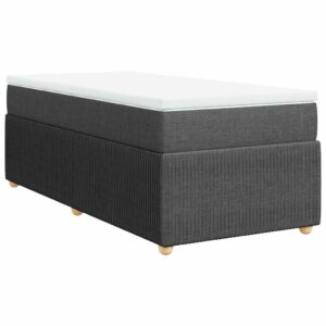 Giroletto a Molle con Materasso Grigio Scuro 80x200 cm Tessuto