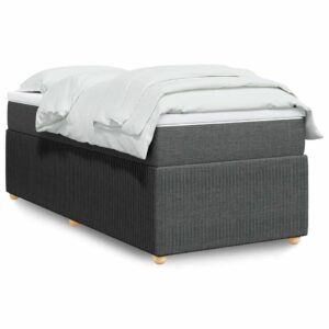 Giroletto a Molle con Materasso Grigio Scuro 90x190 cm Tessuto