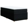 Giroletto a Molle con Materasso Nero 90x200 cm in Tessuto