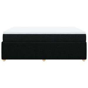 Giroletto a Molle con Materasso Nero 140x200 cm in Tessuto