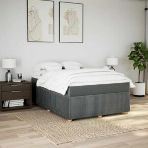Giroletto a Molle con Materasso Grigio Scuro 160x200 cm Tessuto