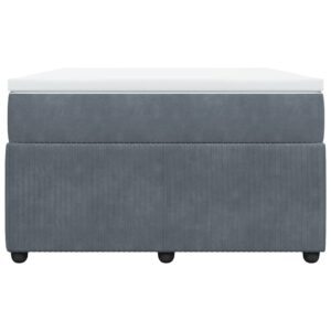 Giroletto a Molle con Materasso Grigio Scuro 120x200 cm Velluto