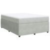 Giroletto a Molle con Materasso Grigio Chiaro 140x190cm Velluto