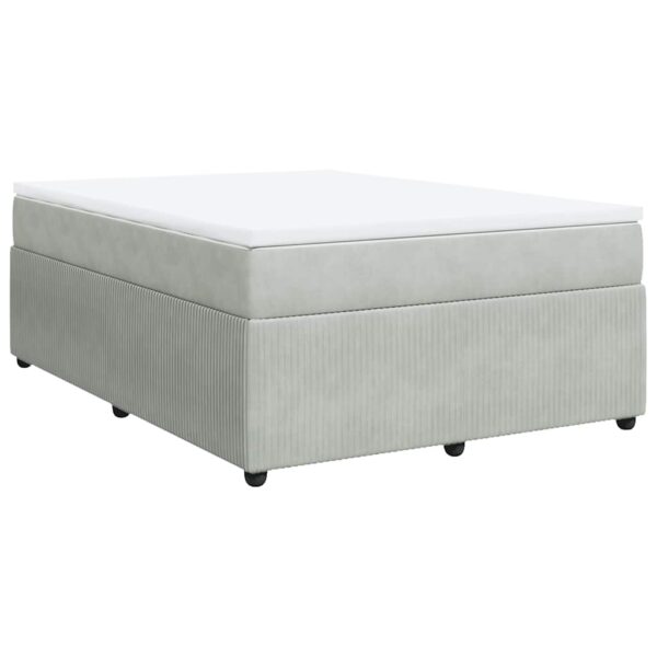 Giroletto a Molle con Materasso Grigio Chiaro 140x190cm Velluto