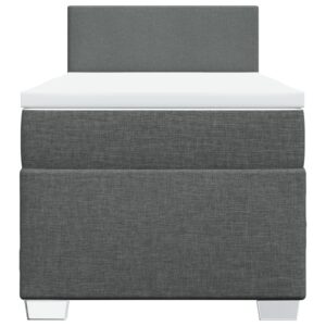 Giroletto a Molle con Materasso Grigio Scuro 90x200 cm Tessuto