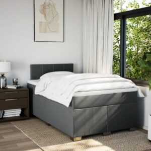 Giroletto a Molle con Materasso Grigio Scuro 120x190cm Tessuto
