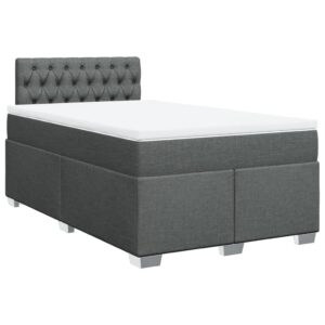 Giroletto a Molle con Materasso Grigio Scuro 120x190cm Tessuto