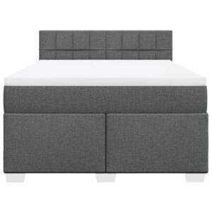 Giroletto a Molle con Materasso Grigio Scuro 160x200 cm Tessuto