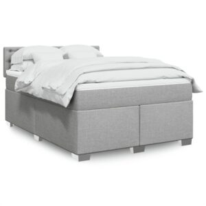Giroletto a Molle con Materasso Grigio Chiaro 160x200cm Tessuto