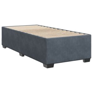 Giroletto a Molle con Materasso Grigio Scuro 90x200 cm Velluto