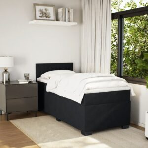 Giroletto a Molle con Materasso Nero 90x200 cm in Velluto