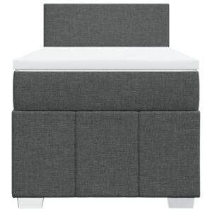 Giroletto a Molle con Materasso Grigio Scuro 90x200 cm Tessuto