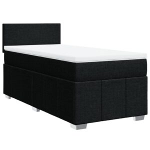 Giroletto a Molle con Materasso Nero 90x200 cm in Tessuto