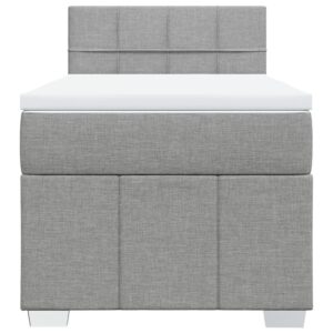 Giroletto a Molle con Materasso Grigio Chiaro 90x200 cm Tessuto