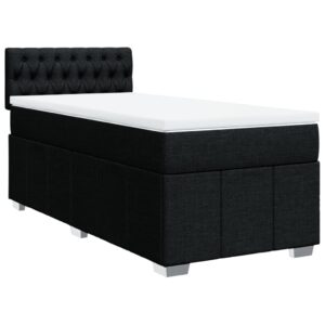 Giroletto a Molle con Materasso Nero 90x200 cm in Tessuto