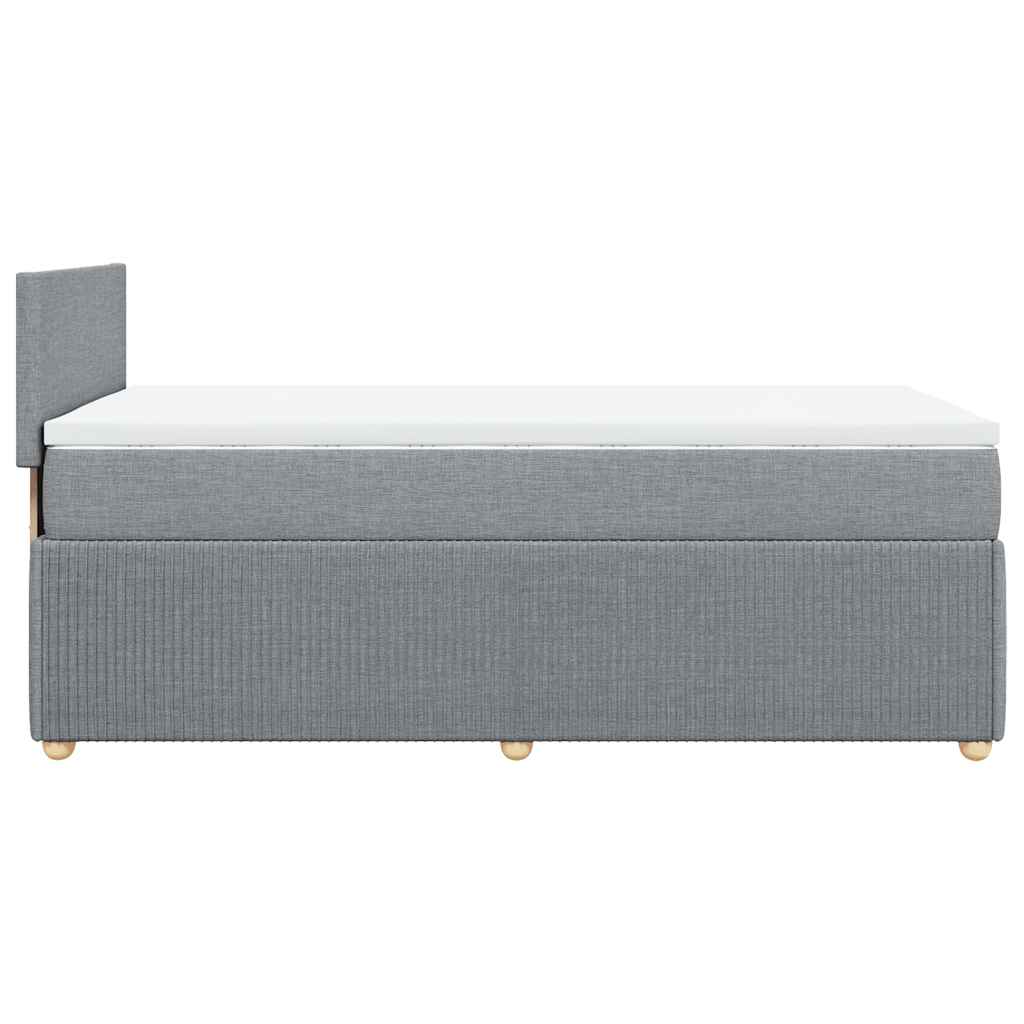 Giroletto a Molle con Materasso Grigio Chiaro 80x200 cm Tessuto