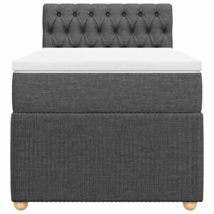 Giroletto a Molle con Materasso Grigio Scuro 80x200 cm Tessuto