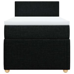 Giroletto a Molle con Materasso Nero 90x190 cm in Tessuto