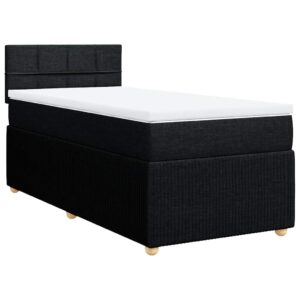 Giroletto a Molle con Materasso Nero 90x190 cm in Tessuto