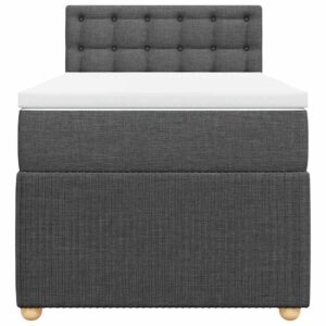 Giroletto a Molle con Materasso Grigio Scuro 90x190 cm Tessuto