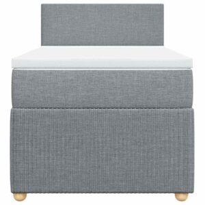 Giroletto a Molle con Materasso Grigio Chiaro 90x200 cm Tessuto