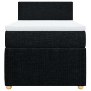 Giroletto a Molle con Materasso Nero 90x200 cm in Tessuto