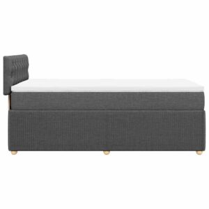 Giroletto a Molle con Materasso Grigio Scuro 90x200 cm Tessuto