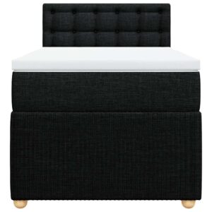 Giroletto a Molle con Materasso Nero 90x200 cm in Tessuto