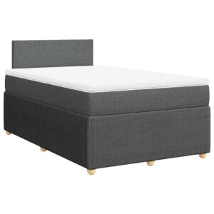 Giroletto a Molle con Materasso Grigio Scuro 120x190cm Tessuto