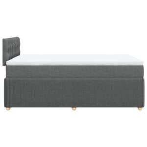 Giroletto a Molle con Materasso Grigio Scuro 120x190cm Tessuto