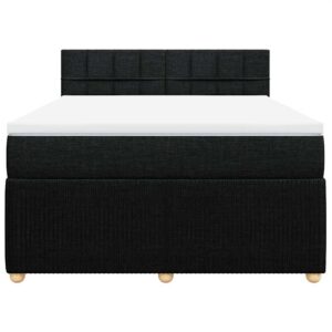 Giroletto a Molle con Materasso Nero 140x200 cm in Tessuto