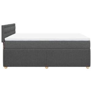 Giroletto a Molle con Materasso Grigio Scuro 140x200cm Tessuto