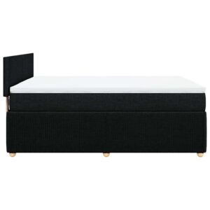 Giroletto a Molle con Materasso Nero 160x200 cm in Tessuto