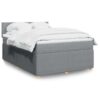 Giroletto a Molle con Materasso Grigio Chiaro 160x200cm Tessuto