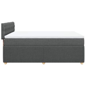 Giroletto a Molle con Materasso Grigio Scuro 160x200 cm Tessuto