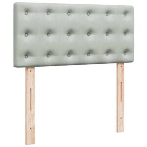 Giroletto a Molle con Materasso Grigio Chiaro 90x190 cm Velluto