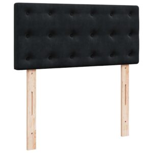 Giroletto a Molle con Materasso Nero 90x190 cm in Velluto
