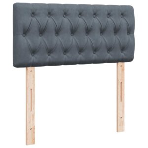 Giroletto a Molle con Materasso Grigio Scuro 90x190 cm Velluto