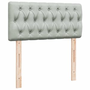 Giroletto a Molle con Materasso Grigio Chiaro 90x200 cm Velluto