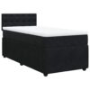 Giroletto a Molle con Materasso Nero 100x200 cm in Velluto