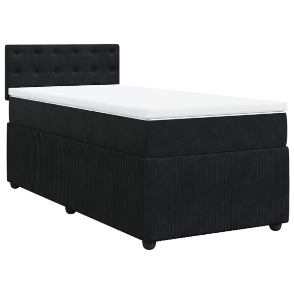 Giroletto a Molle con Materasso Nero 100x200 cm in Velluto