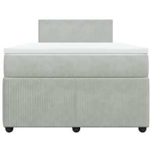 Giroletto a Molle con Materasso Grigio Chiaro 120x200cm Velluto