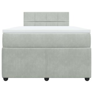 Giroletto a Molle con Materasso Grigio Chiaro 120x200cm Velluto