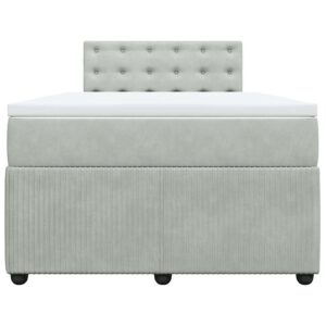 Giroletto a Molle con Materasso Grigio Chiaro 120x200cm Velluto