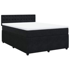 Giroletto a Molle con Materasso Nero 160x200 cm in Velluto