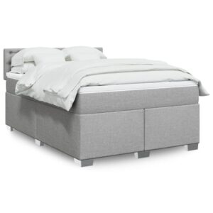 Giroletto a Molle con Materasso Grigio Chiaro 160x200cm Tessuto
