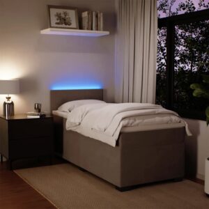 Giroletto a Molle con Materasso Grigio Chiaro 90x200 cm Velluto