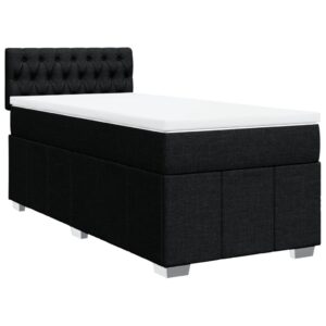 Giroletto a Molle con Materasso Nero 90x200 cm in Tessuto