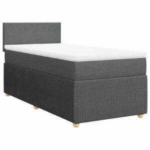 Giroletto a Molle con Materasso Grigio Scuro 80x200 cm Tessuto