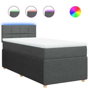 Giroletto a Molle con Materasso Grigio Scuro 80x200 cm Tessuto